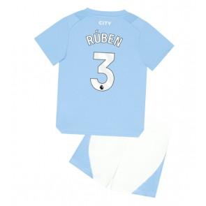 Manchester City Ruben Dias #3 Replika Babytøj Hjemmebanesæt Børn 2023-24 Kortærmet (+ Korte bukser)